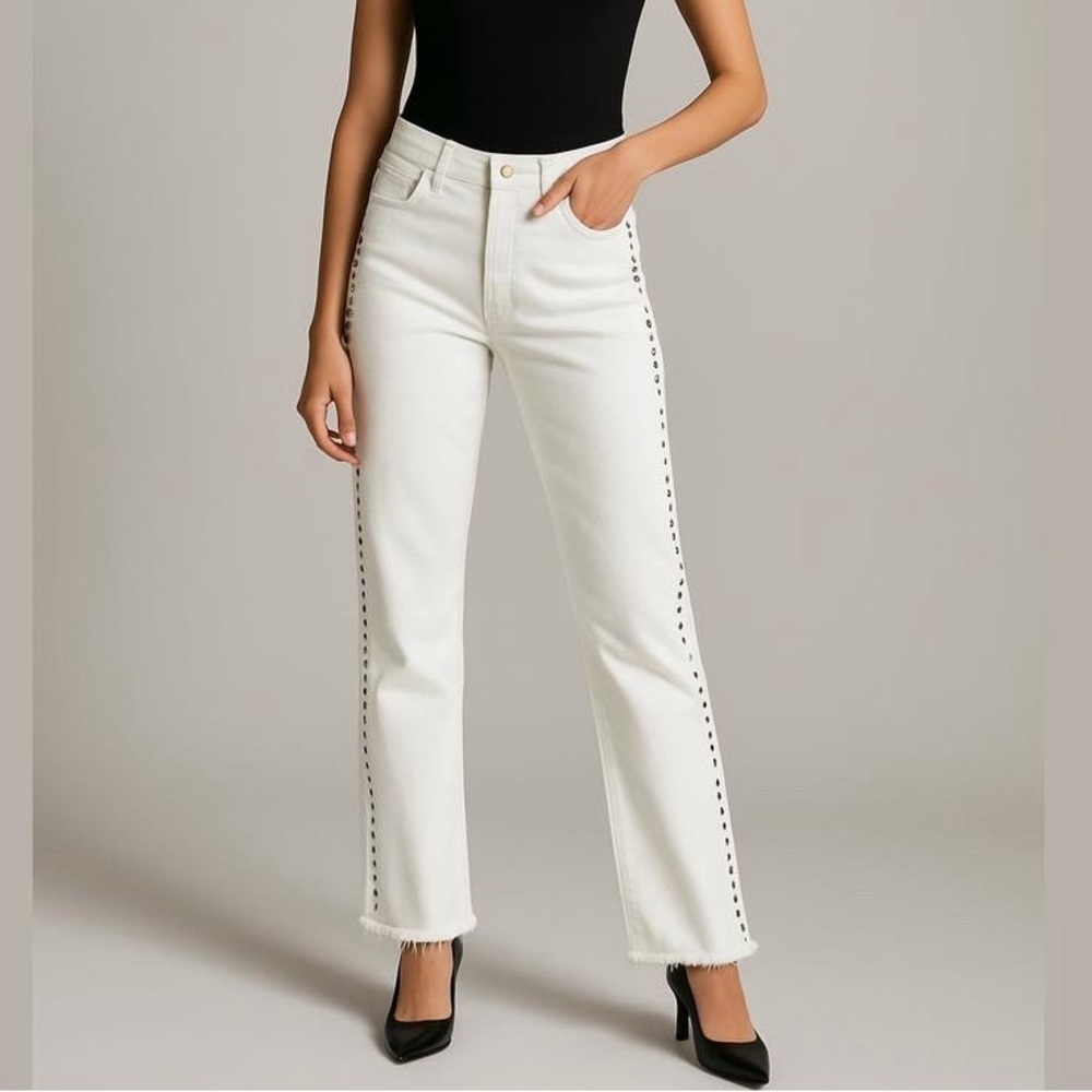 🛍️Bundle sale🛍️Zara White Jeans with Studded Detail 10 retro,